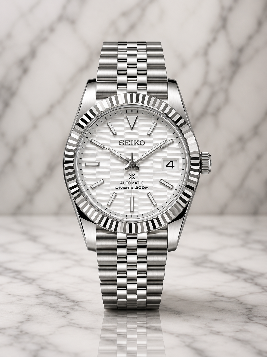 Seiko DateJust I Blanc Texturé