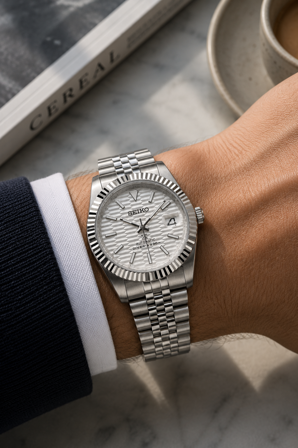 Seiko DateJust I Blanc Texturé
