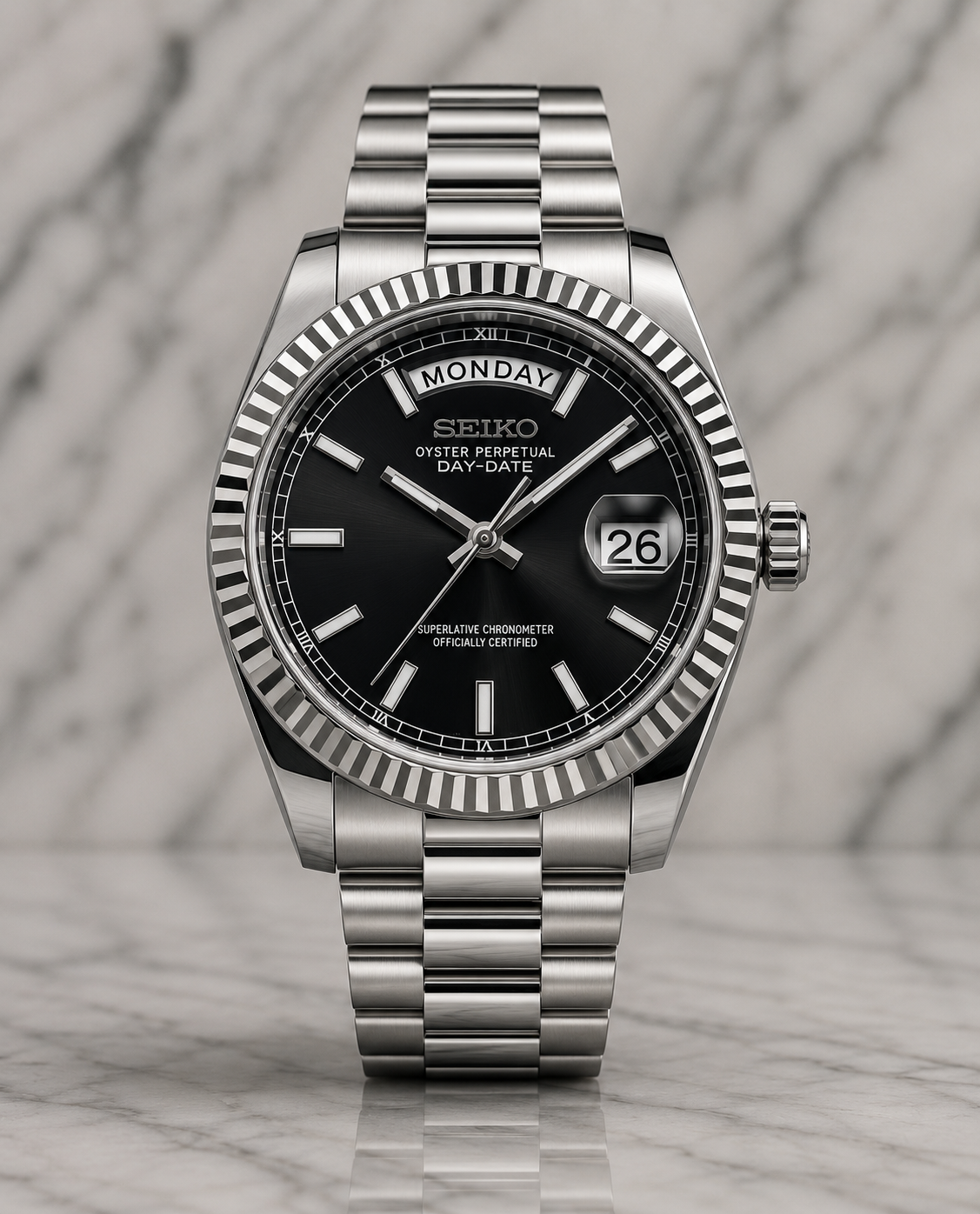 Seiko DayDate I Gris & Noir