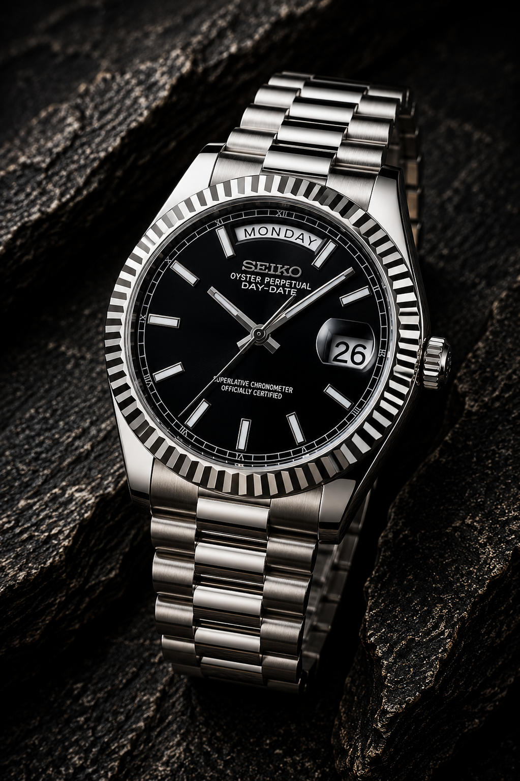 Seiko DayDate I Gris & Noir