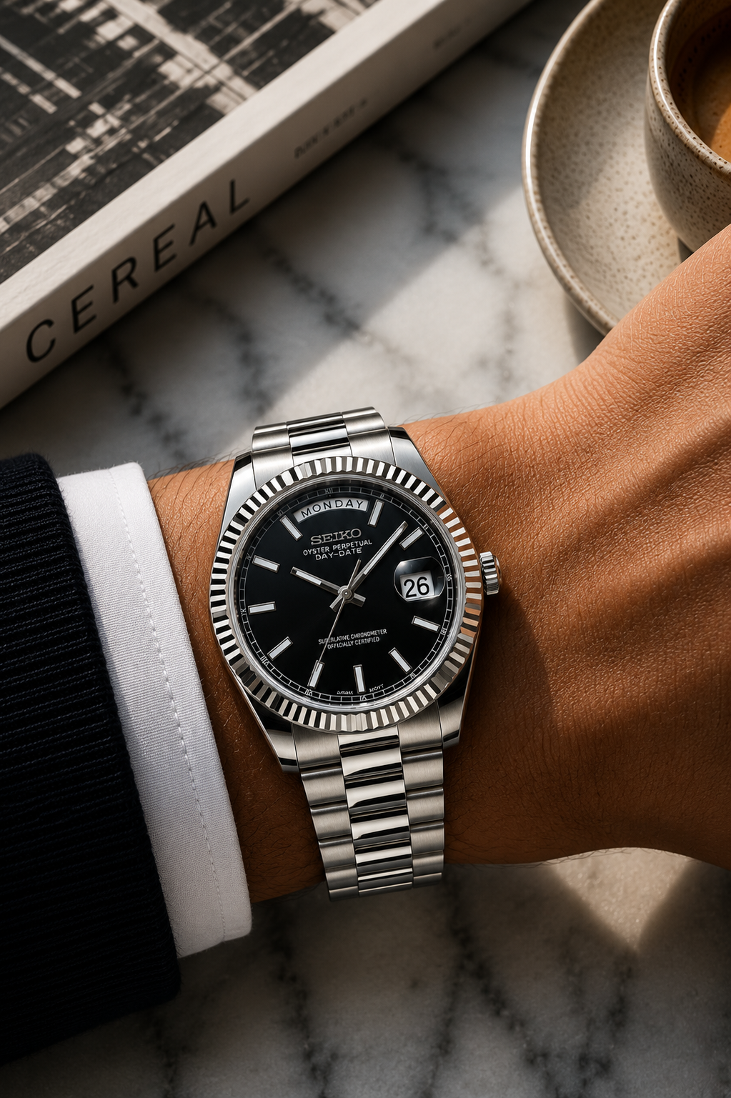 Seiko DayDate I Gris & Noir