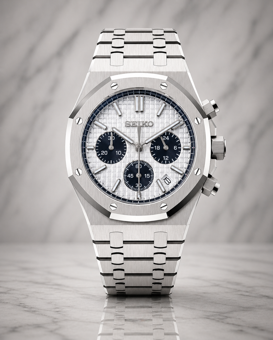 Seiko Royal Oak Chronograph I Gris & Blanc