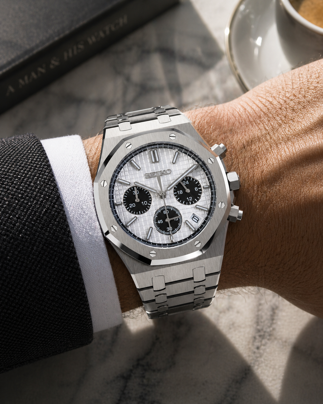Seiko Royal Oak Chronograph I Gris & Blanc