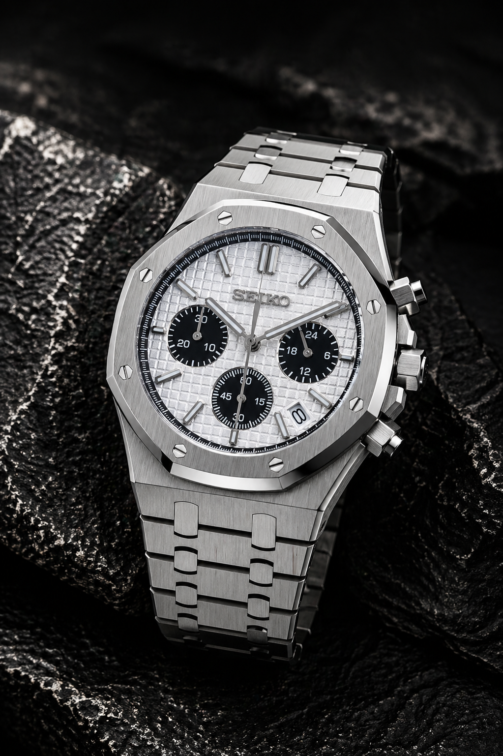 Seiko Royal Oak Chronograph I Gris & Blanc