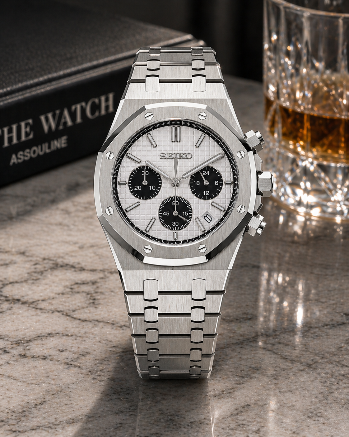 Seiko Royal Oak Chronograph I Gris & Blanc