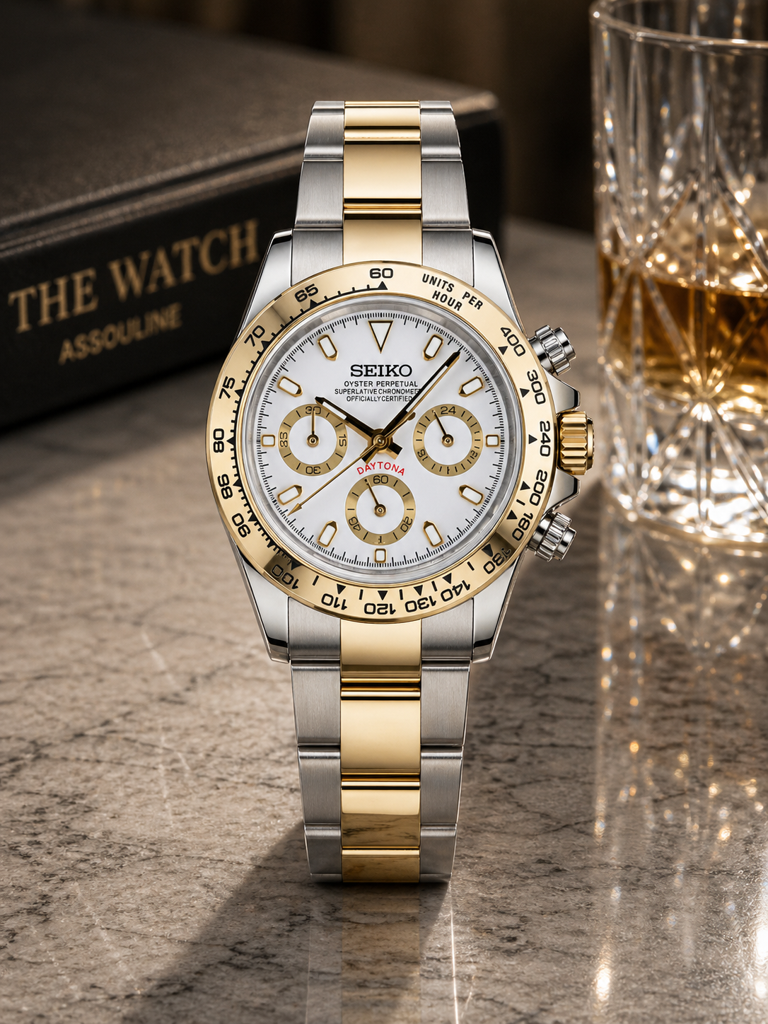 Seiko Daytona I Blanc & Or