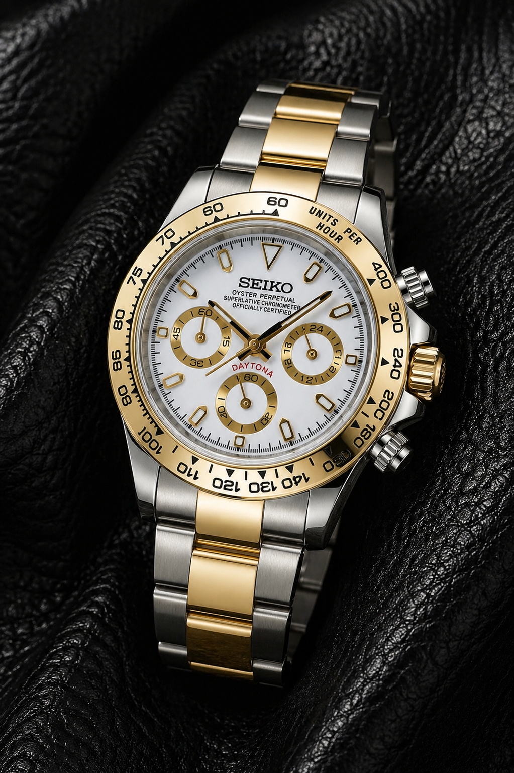 Seiko Daytona I Blanc & Or