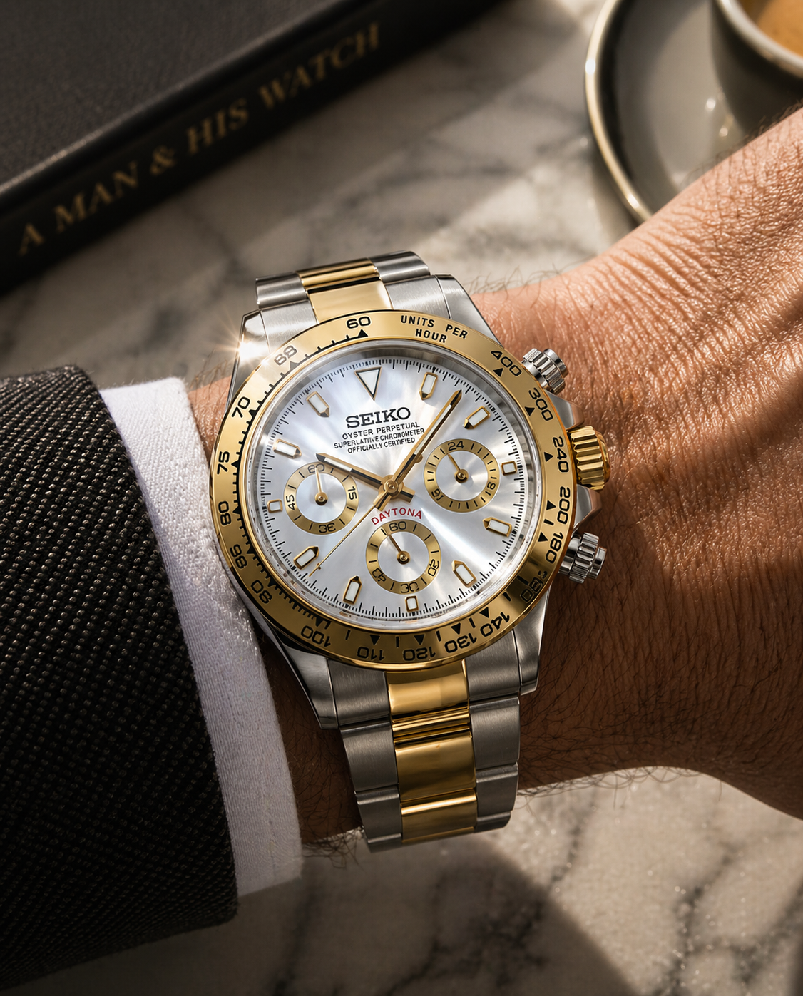 Seiko Daytona I Blanc & Or