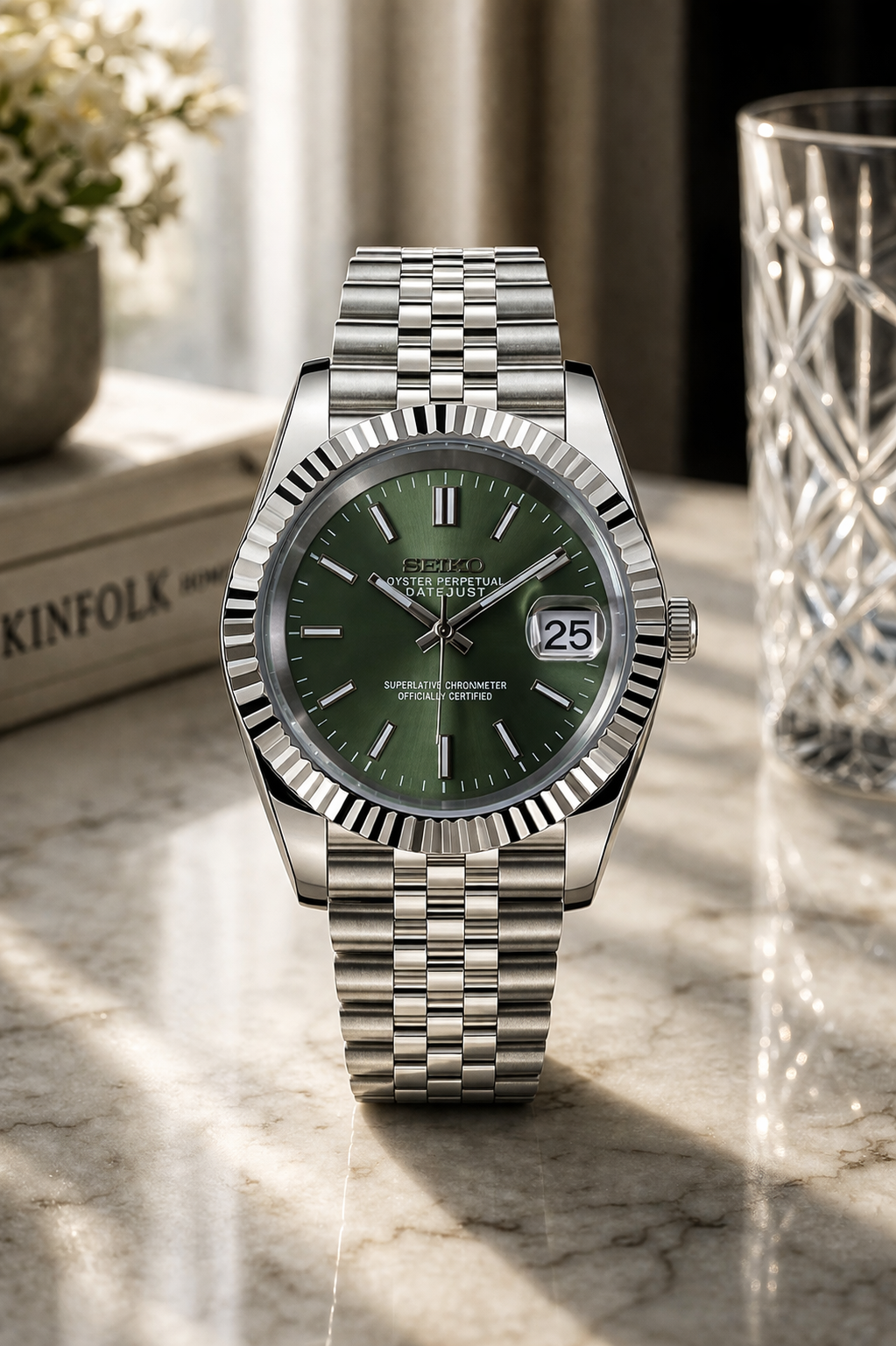 Seiko DateJust I Gris & Menthe