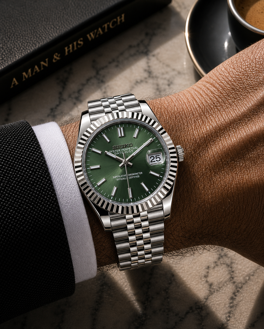 Seiko DateJust I Gris & Menthe