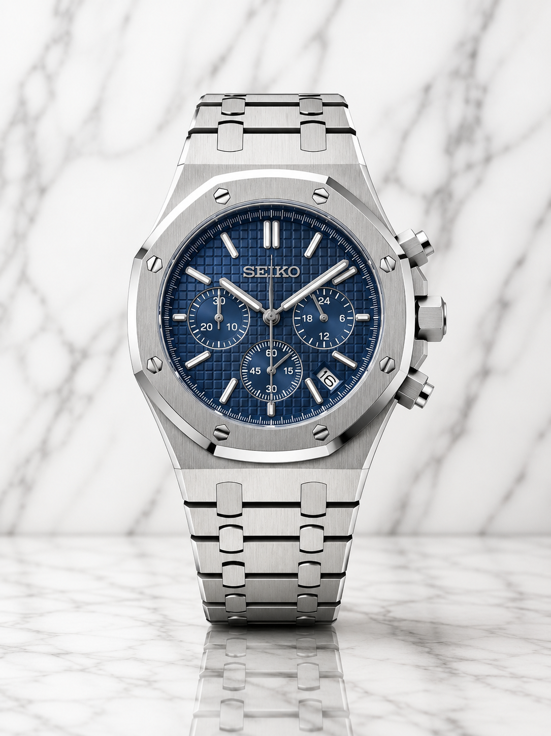 Seiko Royal Oak Chronograph I Gris & Bleu