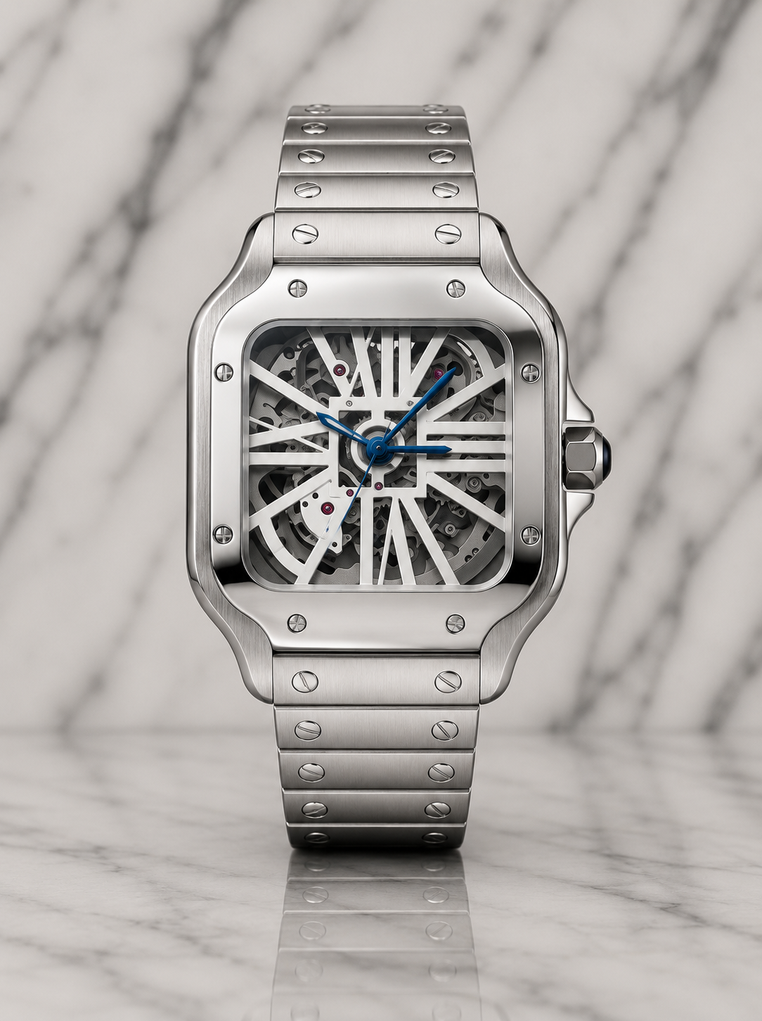Seiko Santos I Skeleton blanc