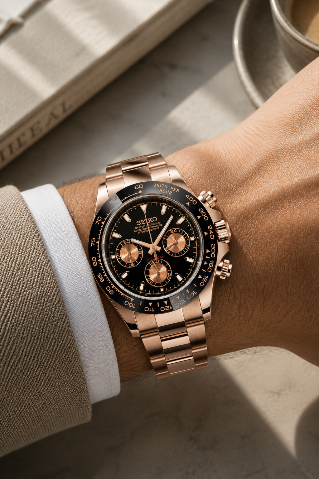 Seiko Daytona I Or Rose & Noir