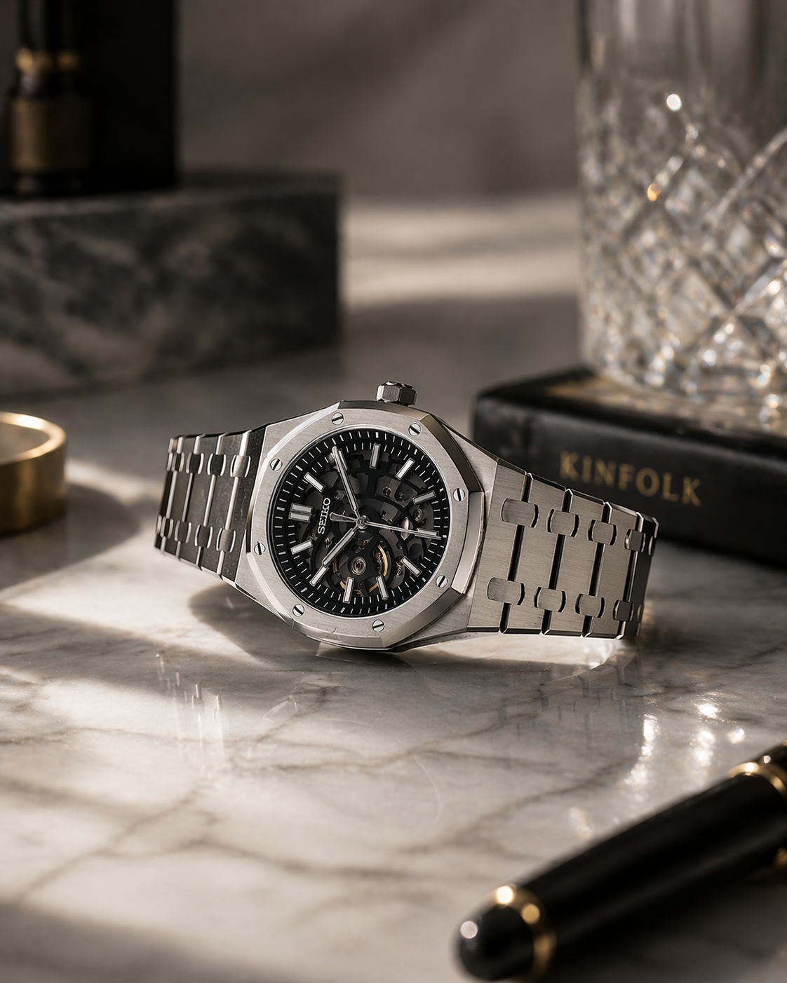 Seiko Royal Oak Skeleton I Gris & Noir