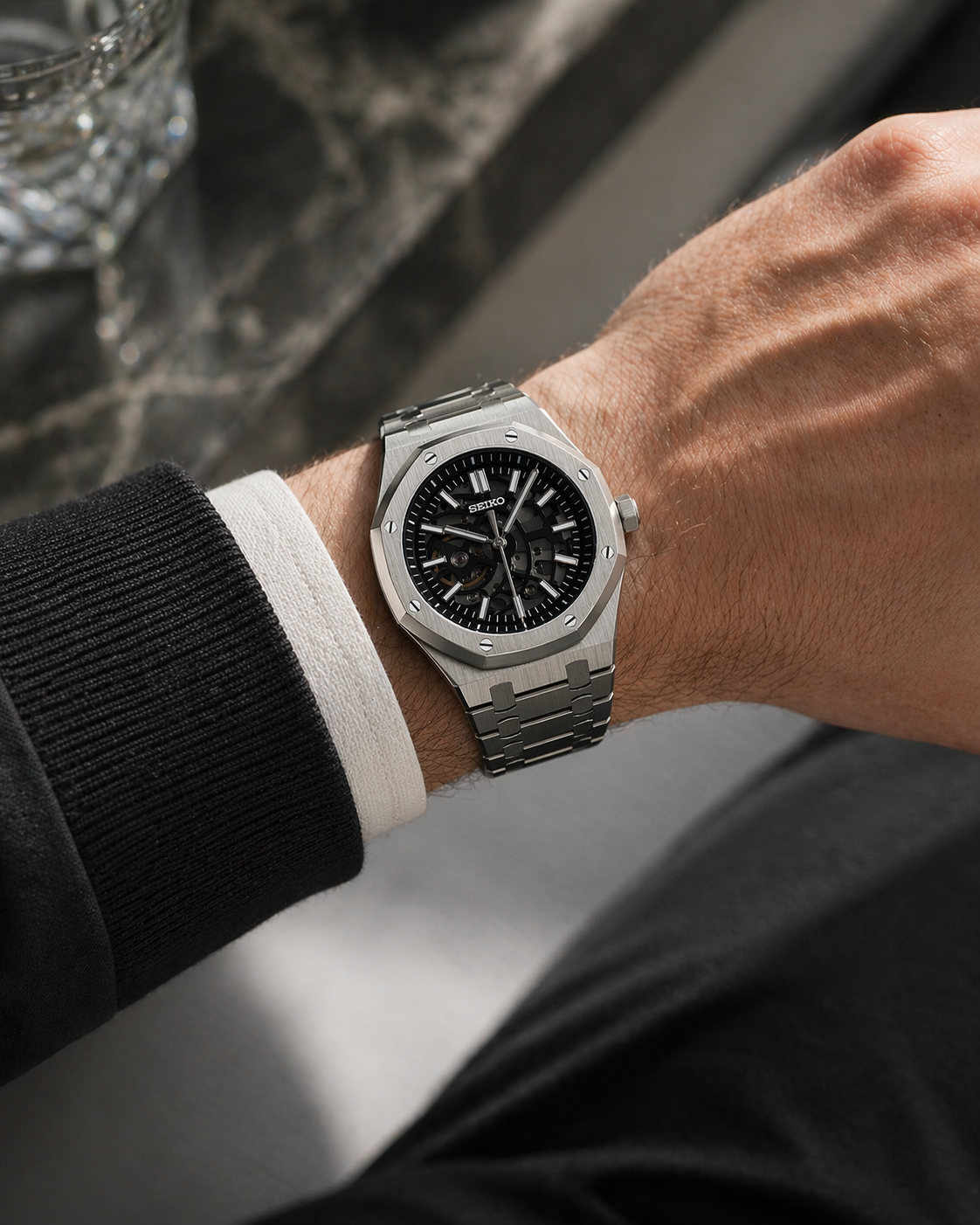 Seiko Royal Oak Skeleton I Gris & Noir