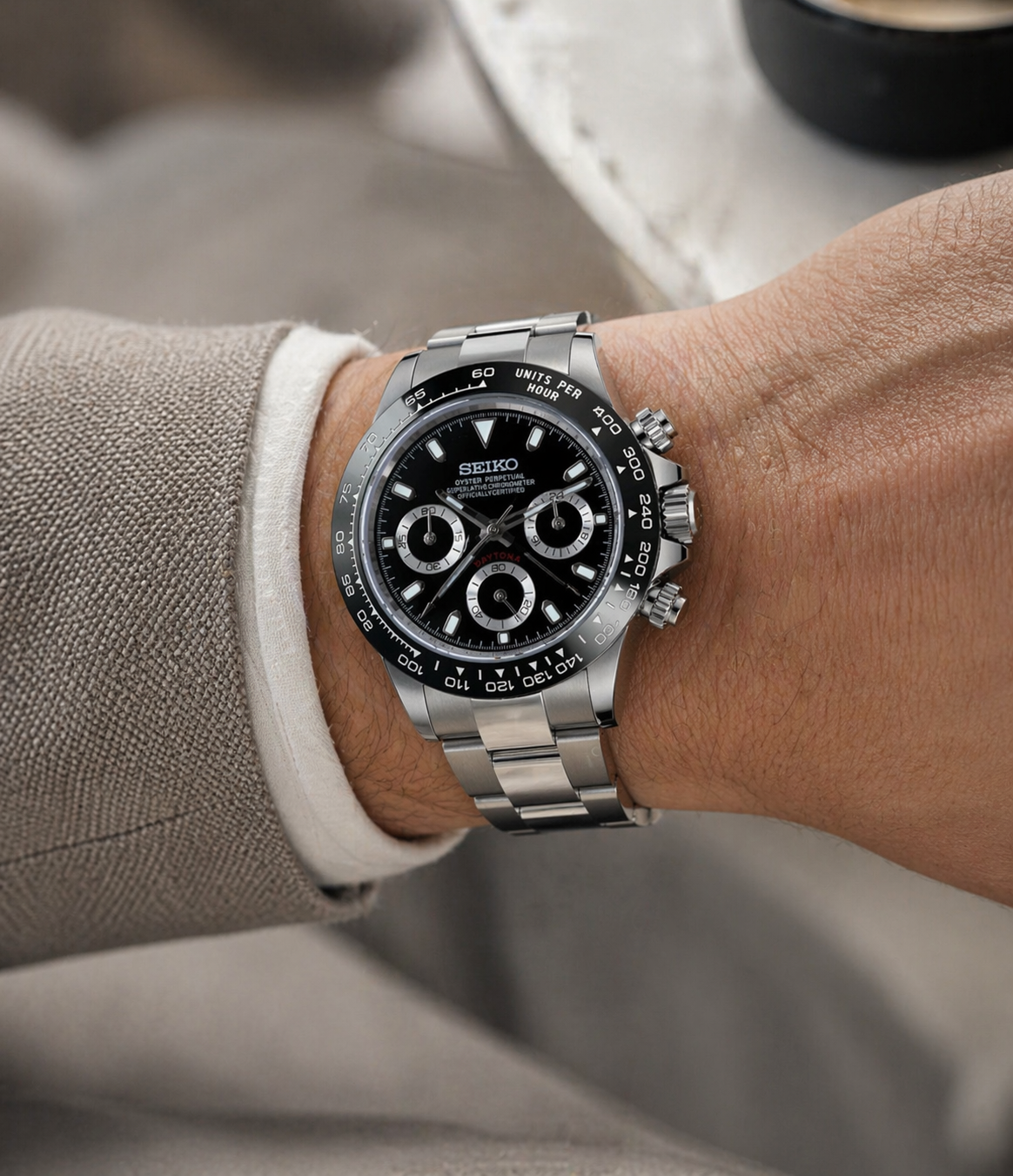 Seiko Daytona I Gris & Noir