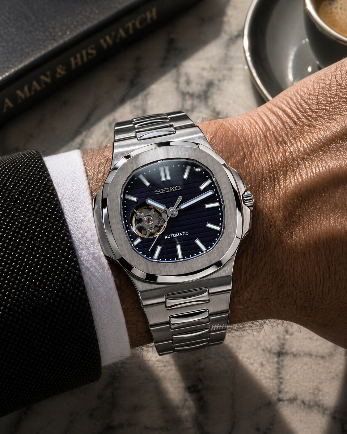 Seiko Nautilus OpenHeart I Gris & Noir
