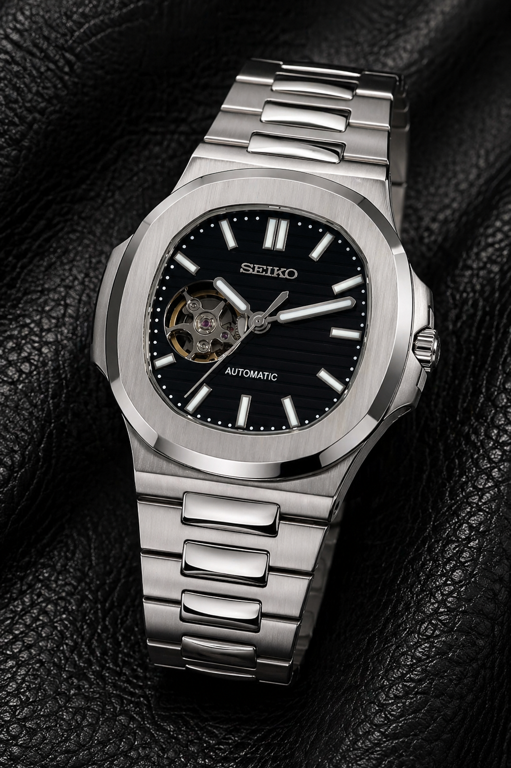 Seiko Nautilus OpenHeart I Gris & Noir