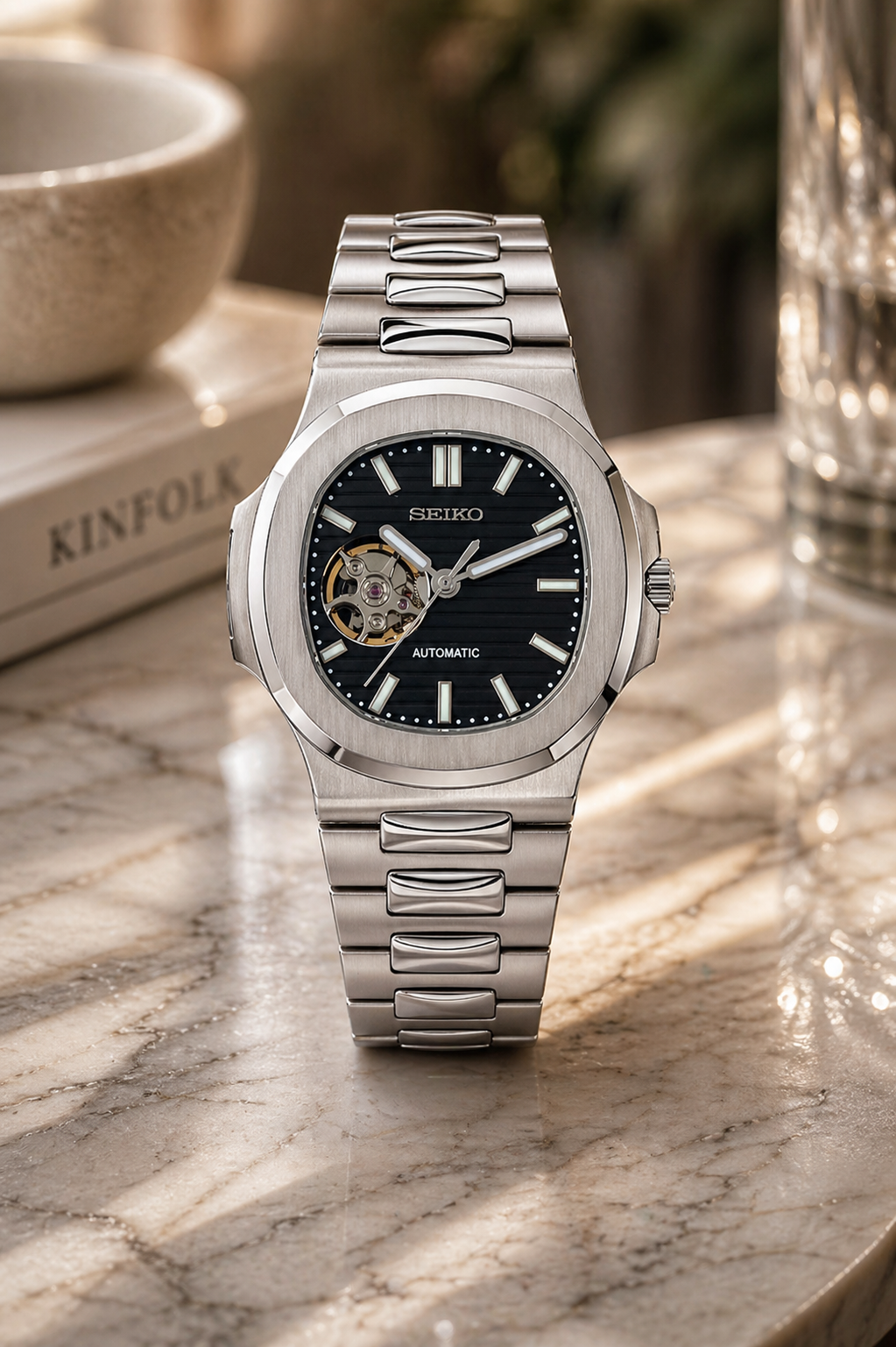 Seiko Nautilus OpenHeart I Gris & Noir
