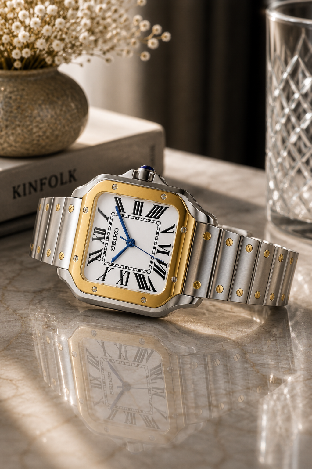 Seiko Santos I Gris & Or